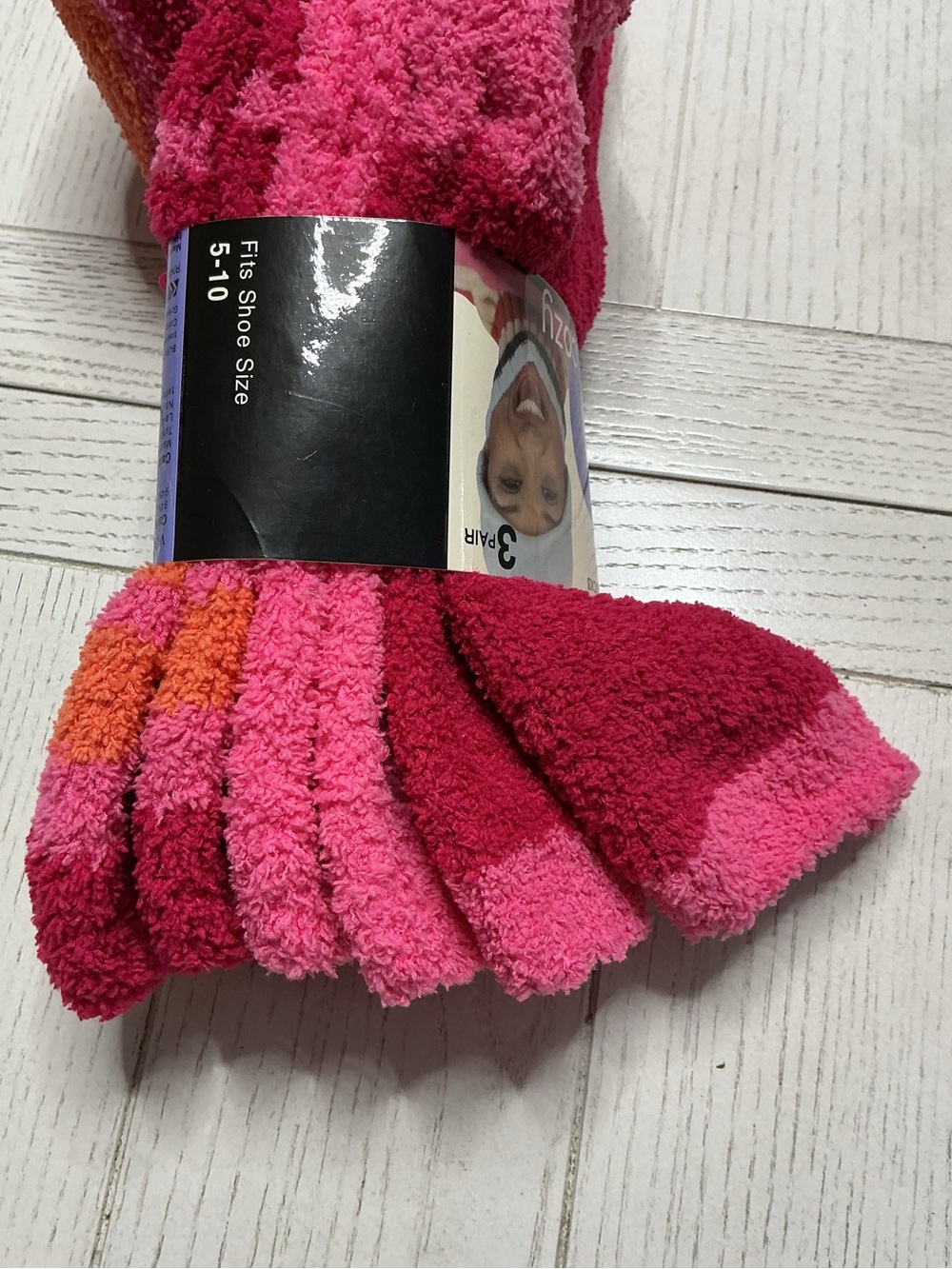 Burlington Cozy Fuzzy Socks 3-Pack – Pink, Orange & Magenta – NWT